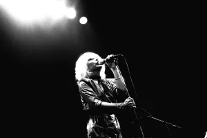 Debbie Harry of Blondie performs in concert at Newcastle City Hall 4 January 1980