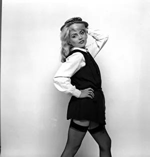 Debbie Harry Blondie singer dressed as a schoolgirl 1978