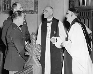 Dedication ceremony of the 96th Bomb group memorial chapel at the 12th century St