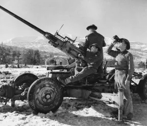 Italian Front Prints: Deep snow on the Eighth Army Front near Castel Frentano on the Italian Front during
