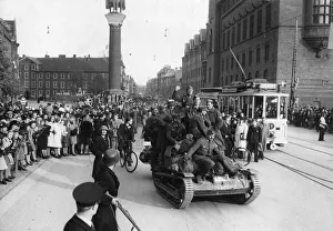 Surrender Prints: Defeated German troops and staff leave liberated Copenhagen on their way back to Germany