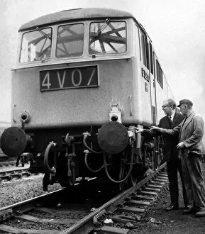 Images Dated 26th April 1972: An deisel engine being inspected on 26th April 1972