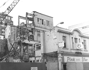 Demolition of Fleet Street, Torquay - the last building to be demolished 1987