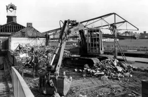 Two Men Only Prints: The demolition of Manors Railway Station on 11th September 1985