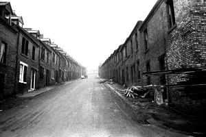 Demolition of the old terraced houses in and around Scotswood Road area of Elswick in