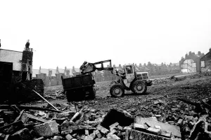 Demolition of the old terraced houses in and around Scotswood Road area of Elswick in