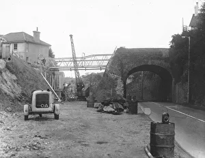 The demolition of the original Kingskerswell Arch on the Newton Road in 1964