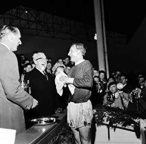 Denis Law meets Prince Philip, Duke of Edinburgh at the local football derby charity game