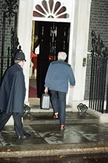 01303 Collection: Denis Thatcher carries a suitcase into 10 Downing Street following the Prime Minister