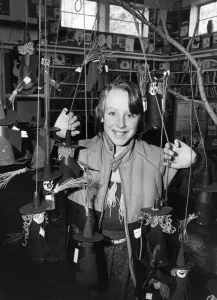 One Girl Only Prints: Denise Walker of St Josephs Infant School seen here pictured amongst the witches