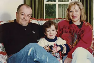 Denise Welch and husband Tim Healy pictured at home with their son Matthew 13 September
