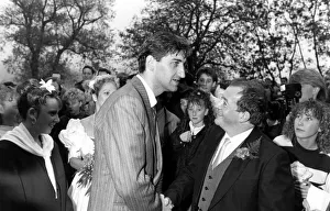 Love Prints: Denise Welch and Tim Healy after their wedding blessing ceremony at a Church in Birtley