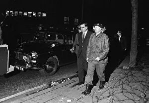 00095 Prints: Dennis Healey is escorted down the Falls Road Belfast on a visit 1969