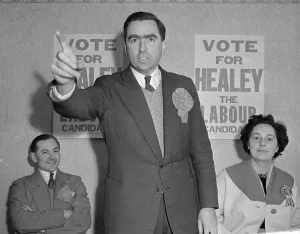 00187 Prints: Dennis Healey General Election labour Candidate for Leeds East at an election rally