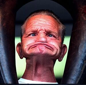Images Dated 15th August 1998: Dennis Russell From Walsall Taking part in the gurning competition in Dudley