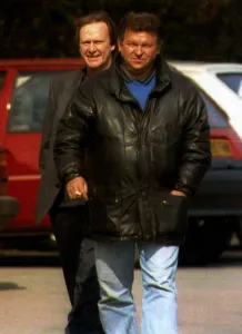 Dennis Waterman shy Actor goes undercover behind a minder while filming in Leeds Roman