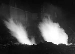 Deptford and St Antholin Church, Nunhead Lane during bombing raid on the night of 27th
