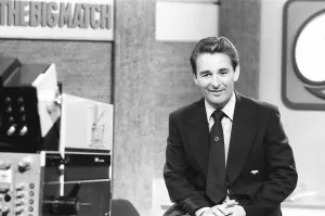 Derby County manager Brian Clough seen here in rehearsals as a football pundit on the ITV