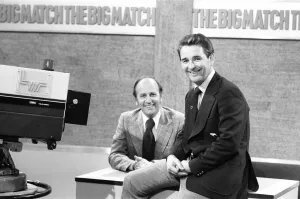Ties Prints: Derby County manager Brian Clough seen here in rehearsals as a football pundit on the ITV