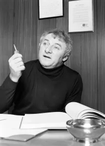 Derby County manager Tommy Docherty in his office at the Baseball Ground 12th