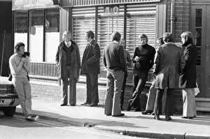 Resignation Prints: Derby County players leaving the Baseball Ground at lunch time after holding a meeting
