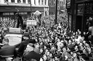 The Derby County team return home with the FA Cup trophy following their victory over