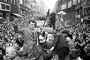 The Derby County team return home with the FA Cup trophy following their victory over