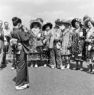 1959 Prints: Derby Day at Epsom. Pictured, pearly Kings and Queens are at Epsom