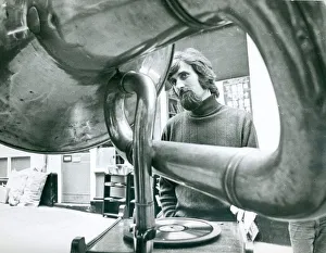 Derek Giant gramophone displayed in Derek Kirkups Gallery in Newcastle