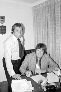 Derek Pillage - Pro Golf Coach - February 1974 with scottish golfer Willie Milne as