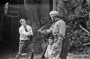 Sound Prints: Derek Ware (left) teaches a Saracen (Valentino Musetti) how to fight