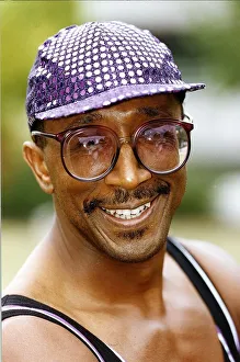 00044 Prints: Derrick Evans known to millions as Mr Motivator on the GMTV breakfast wearing purple