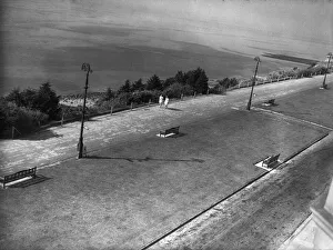 The deserted promenade of an un-named South Coast seaside resort