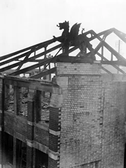 Destruction caused by air raids in Cardiff, Wales. Circa 1941