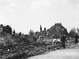 Devastation in Leytonstone following a V2 missile attack. 31st October 1944