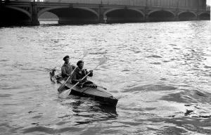 Devizes to Westminster Canoe Race. Touching the stone steps of New County Hall