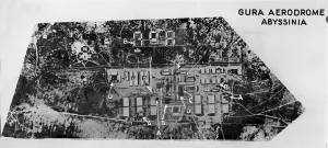 Abyssinia Prints: Diagram showing bomb damage to the Gura Aerodrome in Ethiopia