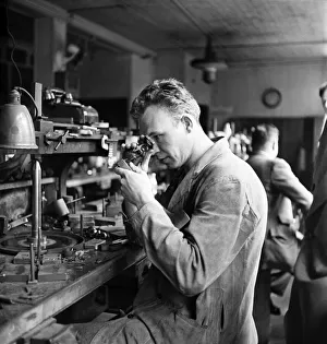 Diamond Cutters in a London diamond merchants. June 1952 C3023-002