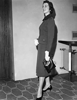 Diana Iles aged 21 of Downend, Bristol wearing a two-piece suit with no hat