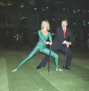 01358 Prints: Diana Moran, keep fit expert, recruited 12 South London commuters at Waterloo Station