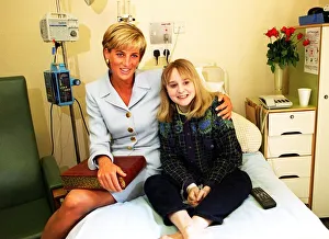 Diana, Princes of Wales visits the Royal Brompton Hospital in West London
