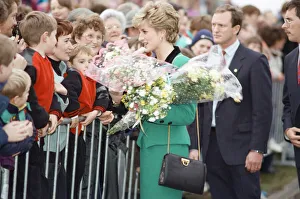 01001 Prints: Diana, Princess of Wales arrives to officially open the Scottish factory of the clothing