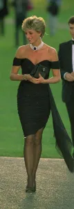 Diana, Princess of Wales, arrives at a party given by Vanity Fair magazine