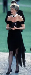 Diana, Princess of Wales, arrives at a party given by Vanity Fair magazine