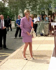 Diana, Princess of Wales, arrives at the Red Cross Headquarters in Washington DC before