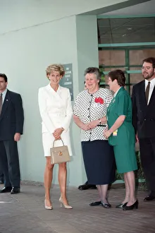 Diana, Princess of Wales arrives at the The Sacred Heart Hospice in Sydney, Australia