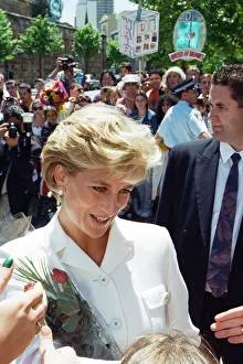 Diana, Princess of Wales arrives at the The Sacred Heart Hospice in Sydney, Australia