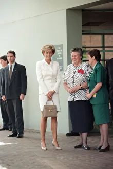Diana, Princess of Wales arrives at the The Sacred Heart Hospice in Sydney, Australia