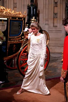 DIANA, THE PRINCESS OF WALES ARRIVING AT THE STATE OPENING OF PARLIAMENT -1991