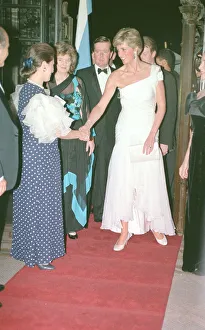 Overseas Prints: Diana Princess of Wales attends a charity ballet gala performance at The Municipal